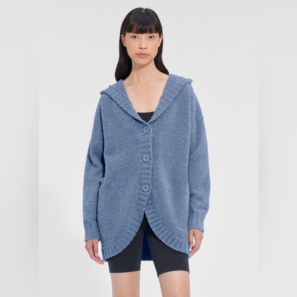 UGG Franca Travel XS/S Blue Hooded Cardigan Sweater - Picture 1 of 9